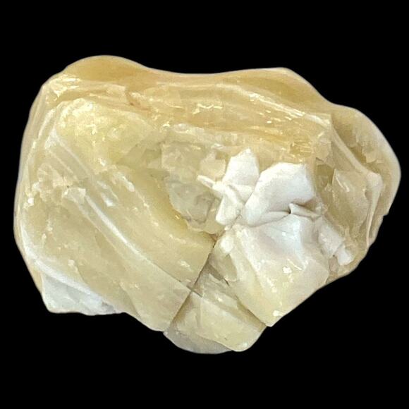 Custard Cream Swirl Art Glass Cullet Glowing Manganese Slag Glass #5GX23 - Picture 2 of 7